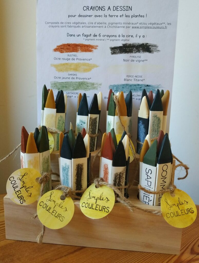 Fagots de crayons à la cire